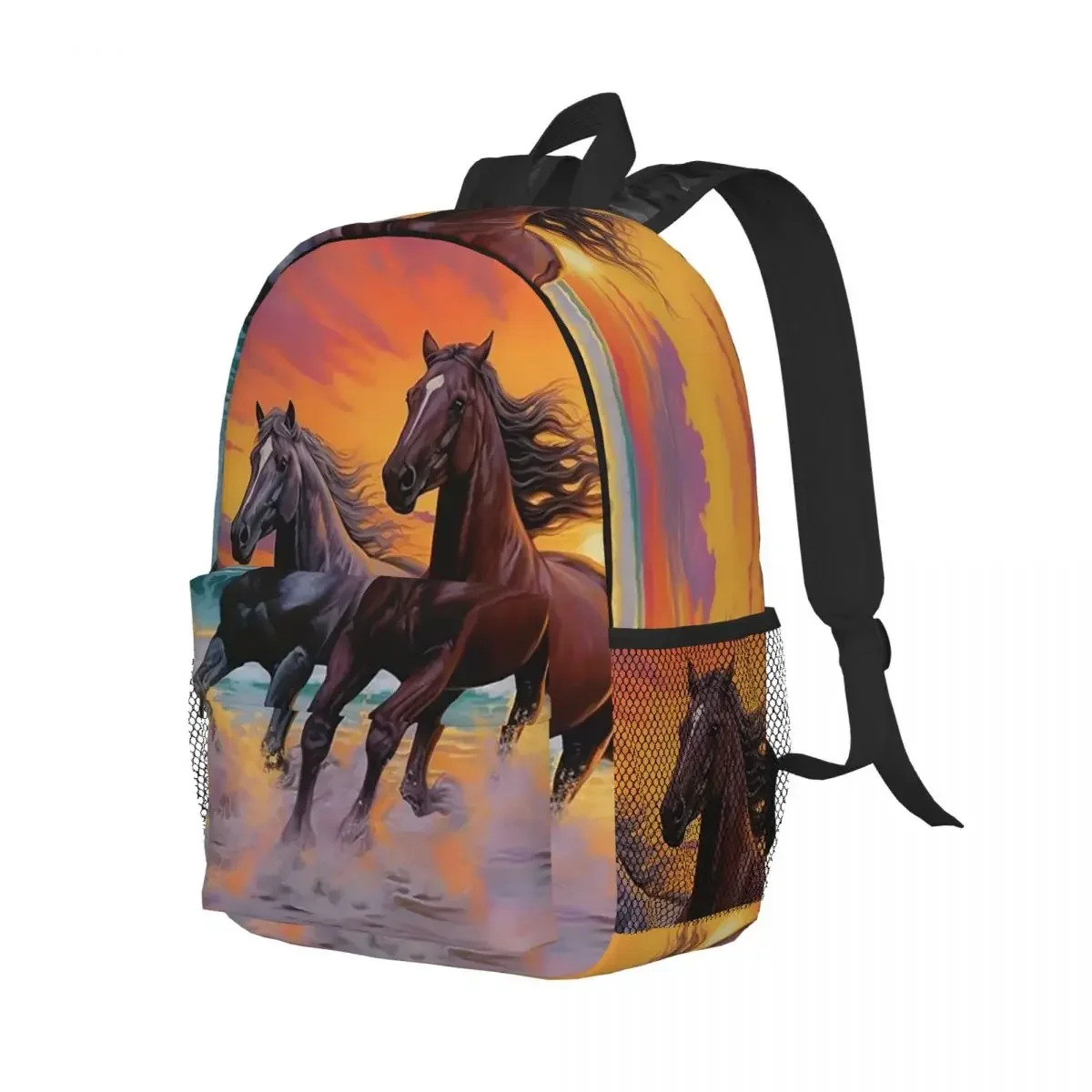 

Рюкзак с изображением лошади и мамопла, студенческий рюкзак для мальчиков и девочек, детская школьная сумка, сумки на плечо для ноутбука для мужчин и женщин