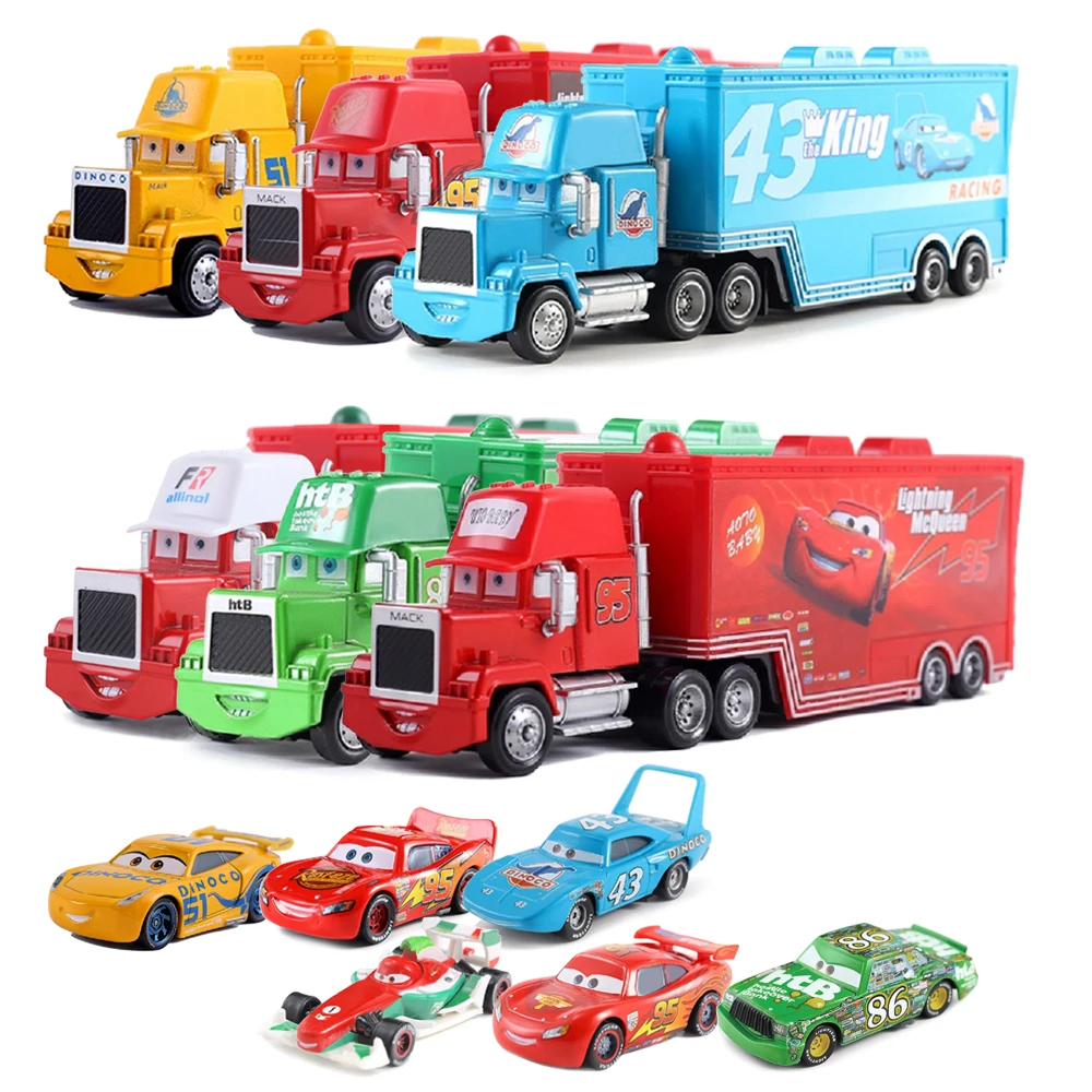 

Disney Pixar Cars Trucks Toy Set The King Ramirez Hick Lightning Mcqueen Mack Uncle 1/43 Diecast Model Toys Children's Gift
