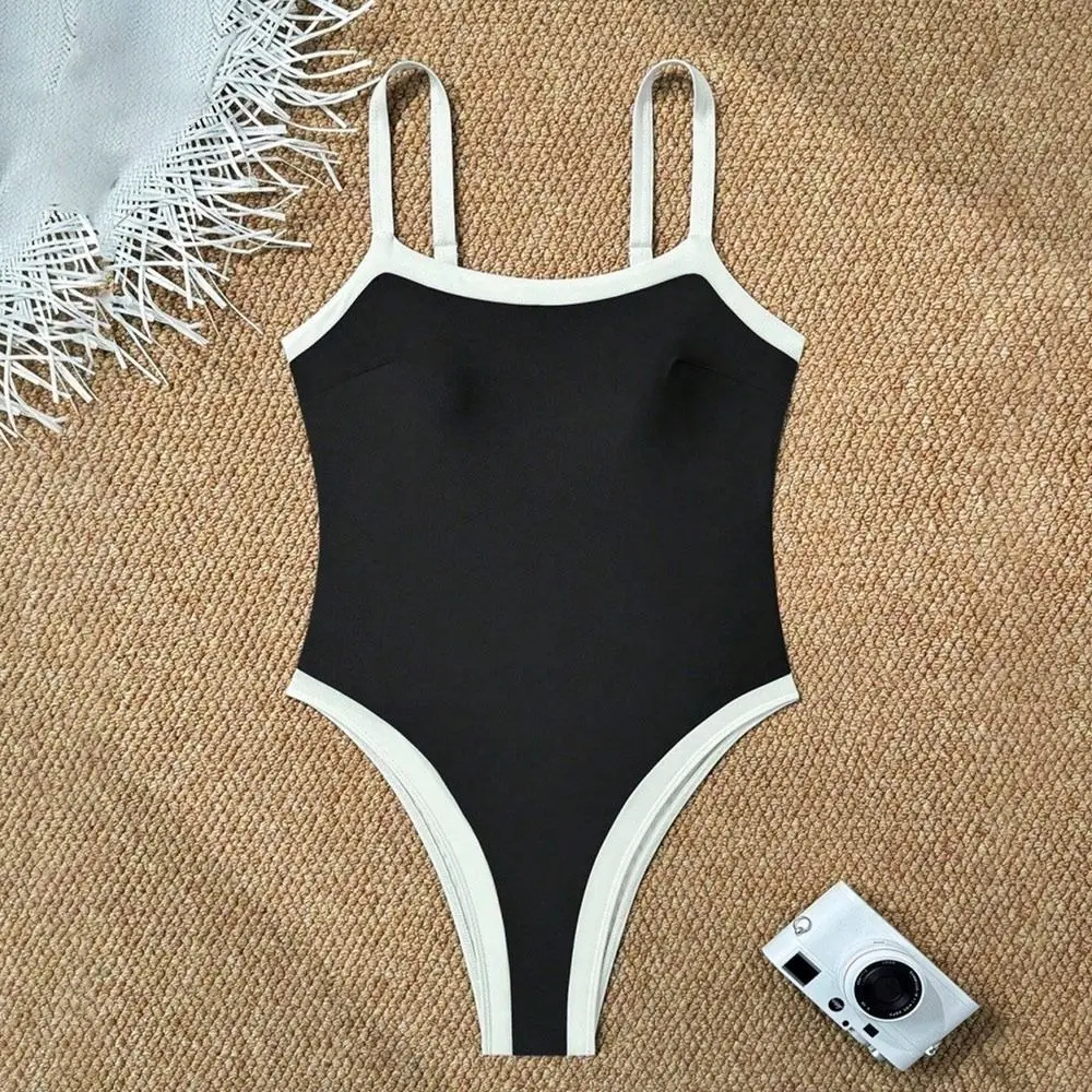 Fashion Vintage Women Swimsuit Sexy Thin Strap Bathing Suit High Cut Padded Swimwear Swimming Pool
