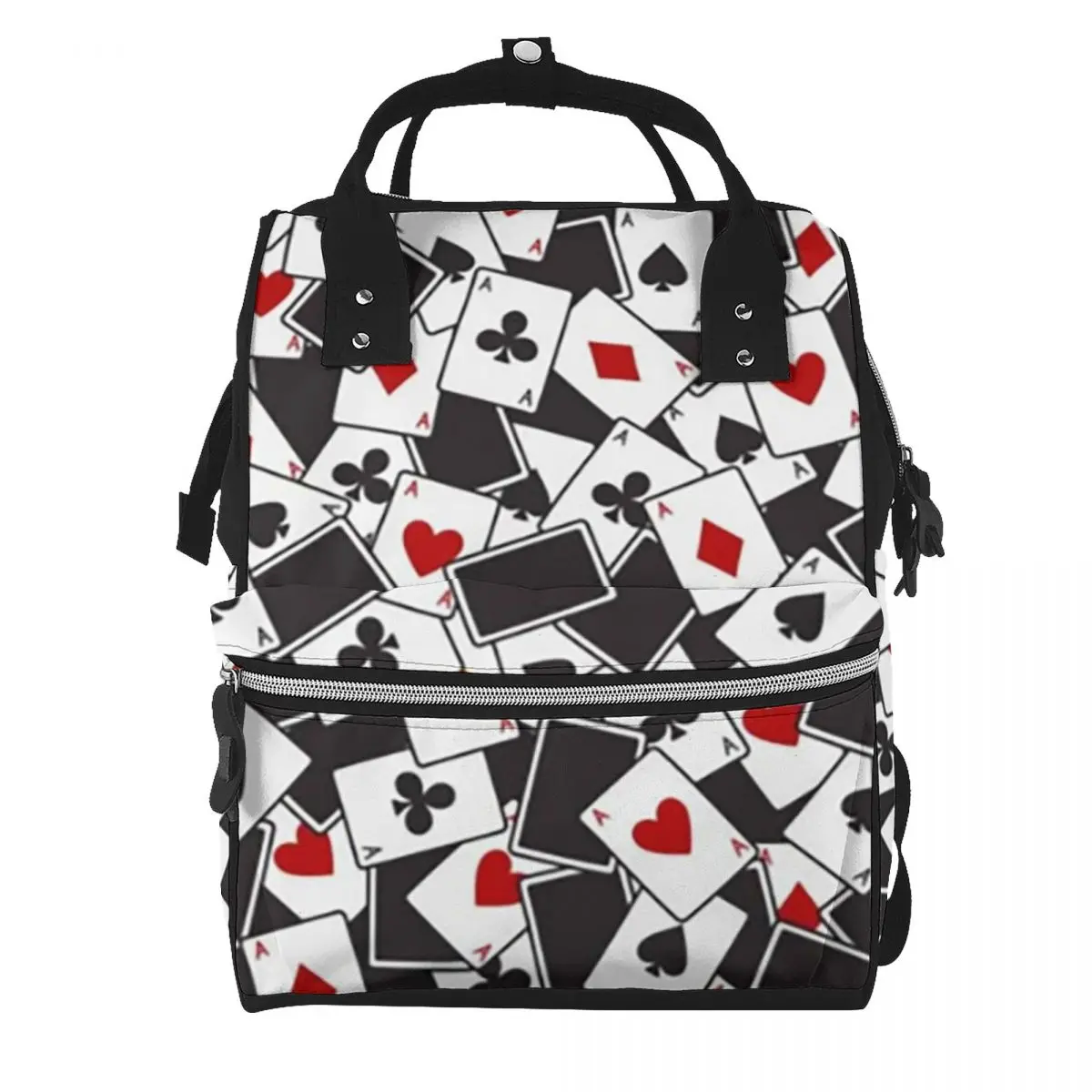 Playing Cards Poker Print Student Backpack School Bag Hiking Travel Daypack for Men Women Bookbag Shoulder Bags