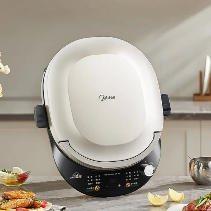 Midea Electric Griddle with Double-Sided Heating, Larger and Deeper Detachable Sandwich Grill, Pancake Maker