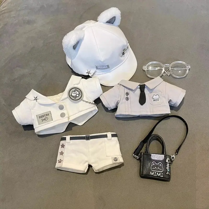 Vêtements uniquement en coton de 20cm, vêtements de bricolage, uniforme d'oreille de chat, veste Cool à capuche, accessoires de poupées sans attribut, Souvenir tendance