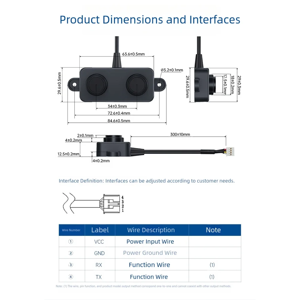 

For UART Controlled 3 3V 5V Distance Sensor Rangefinder for Robot Obstacle Avoidance and Smart Device Integration
