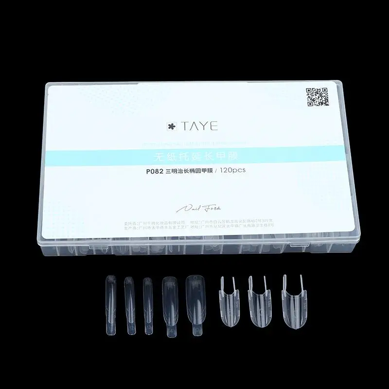 NEW 1 Box Top & Bottom New Style Nail Clear Rocket Shape Sandwich Dual Nail Forms Reusable Full Cover Dual Nail Molds