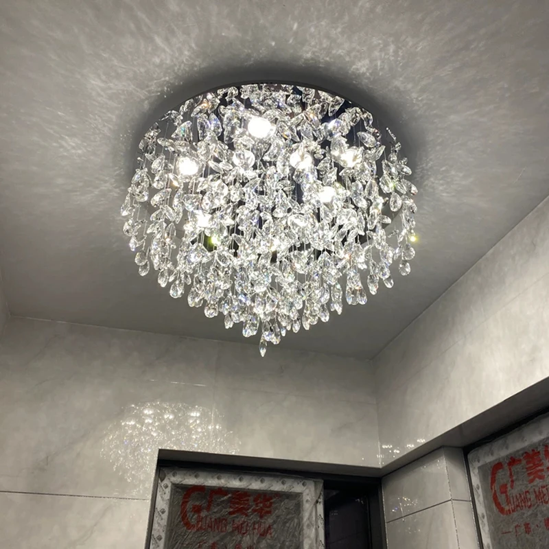 

Modern French Crystal Ceiling Lamp Villa Living Room Ceiling Light Hotel Lobby Decorative Light Designer Restaurant Chandelier