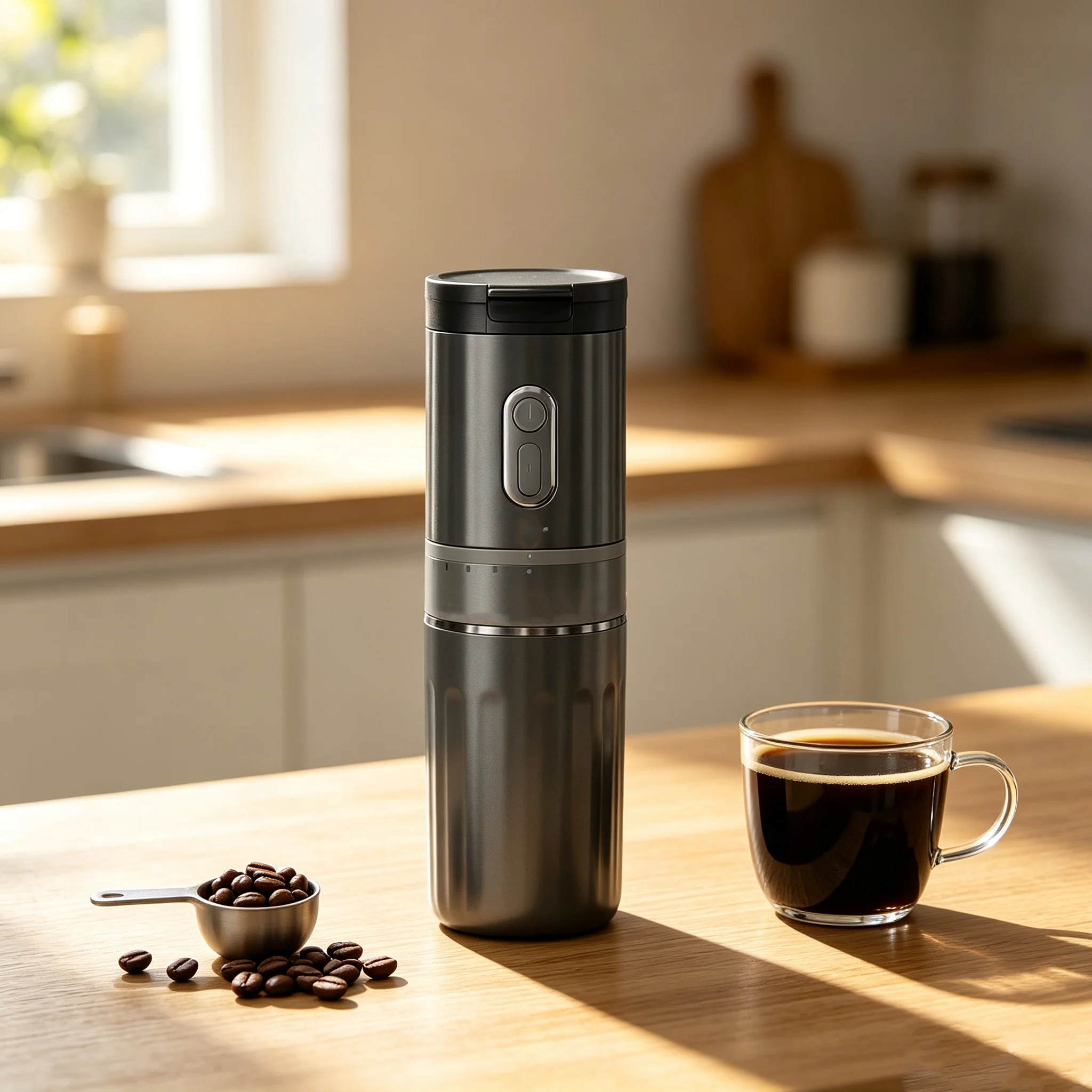 Hot Sale Portable Coffee Grinder 7 Grind Settings USB Rechargeable Outdoor Hand-Brew Dry Grinding