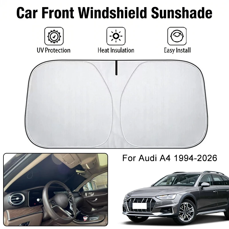 

Foldable Car Windshield Sun Shade UV Block Heat Insulation For Audi A4 1994-2026 Interior Protection Accessories