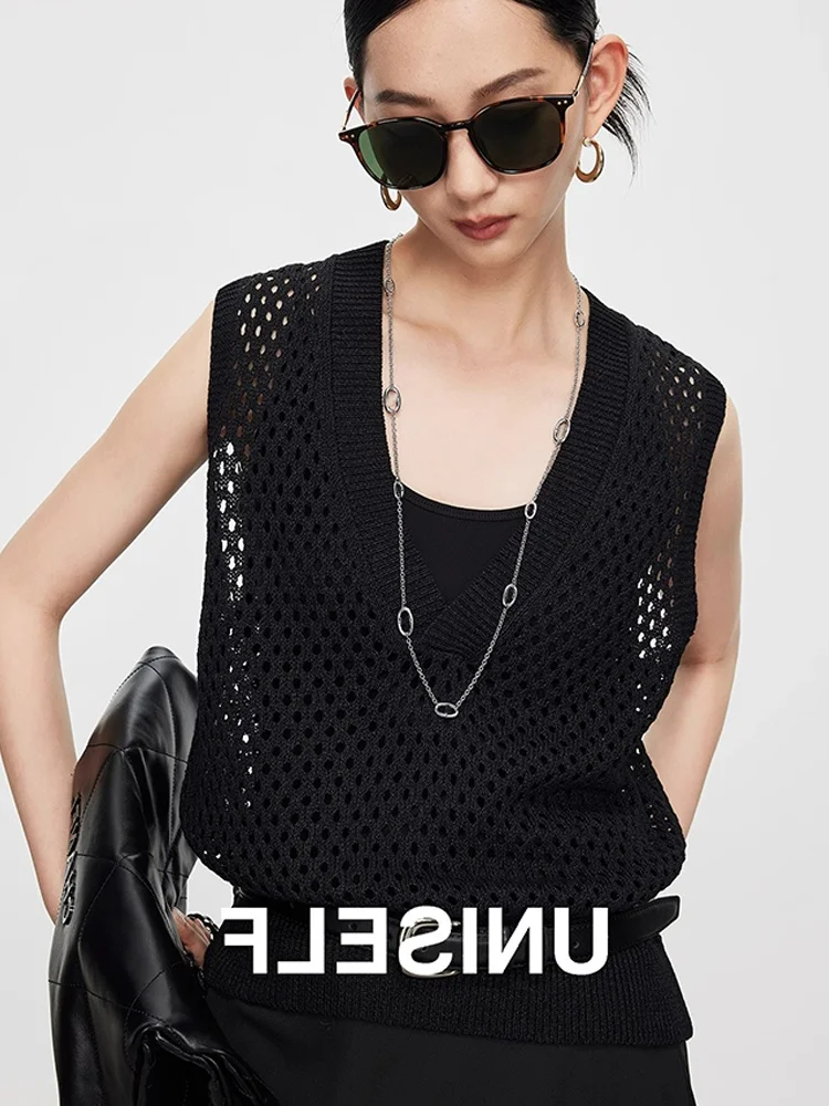 

Восстанавливаемый легкий вязаный жилет с открытыми плечами, свободная внутренняя одежда, новинка лета 2022, корейский жилет для поездок на работу...