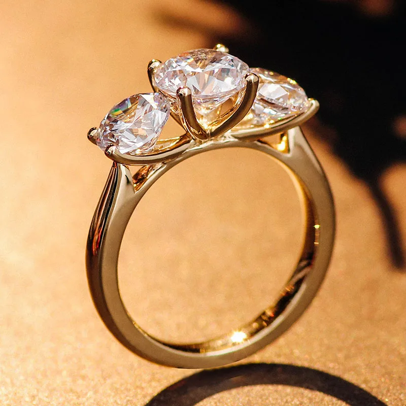Provence trilogy rings 18KGold D/VS1 IGI Lab Grown Diamonds Ring for Women three stone Engagement Rings Personalized Custom