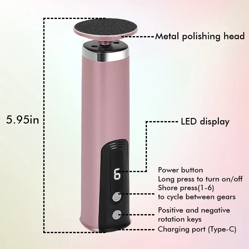 Wireless Electric Foot Callus Remover Machine Rechargeable Pedicure Tool for Dead Skin And Cuticle Removal Replacement Sandpaper