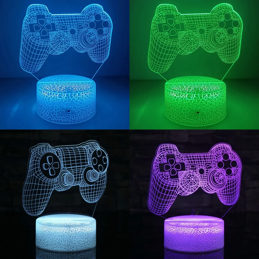 Do Not Disturb Gamer at Work Night Light 16 Colors Changing Gamepad 3D Illusion Lamp For Playstation4 For Men Teenagers and Kids