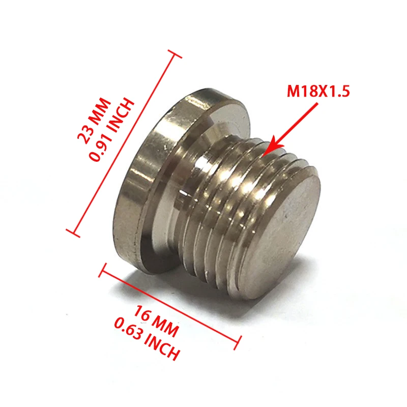 2PCS M18x1.5 Universal Hex Socket Cap Oil Pan Plug 304 Stainless Steel / Steel  Engine Sealing Screw Oil Pan Plug Car Accessory