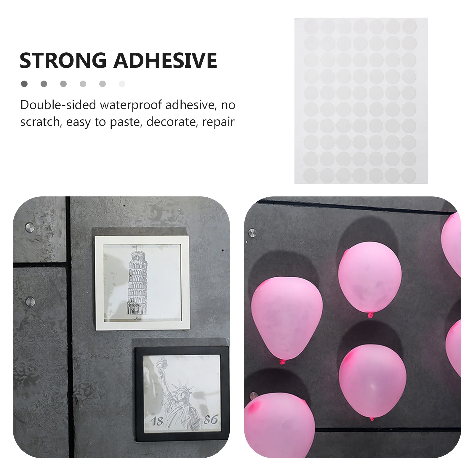 

2Pcs Acrylic Waterproof Double Sided Transparent Adhesive for Strong Bonding Wood Metal Glass Paper Plastic Fabric