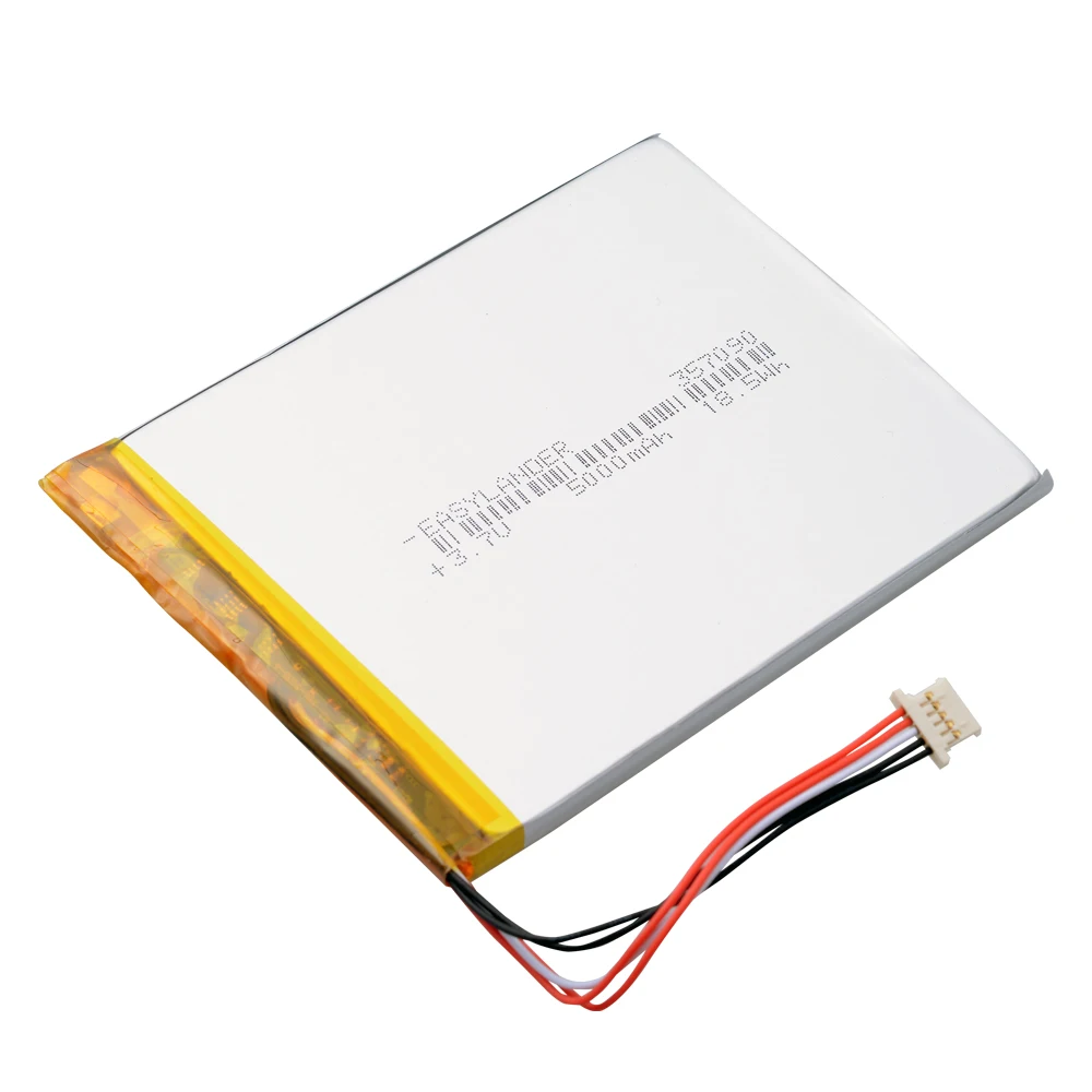 موصل 5 أسلاك 357090   3.7 فولت 5000 مللي أمبير بطارية ليثيوم بوليمر ليبو ليثيوم أيون قابلة للشحن للكمبيوتر اللوحي الكتاب الإلكتروني المعدات الطبية