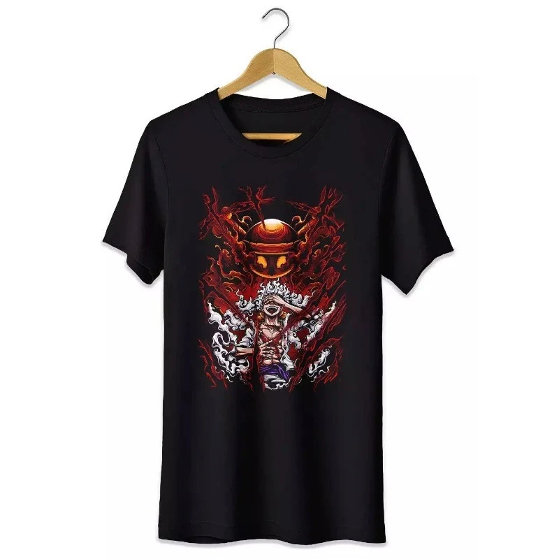 

Monkey D Luffy Rubber Gear 5 One-piece Anime Front or Retro T-Shirt for Men and Women Comfortable and Breathable