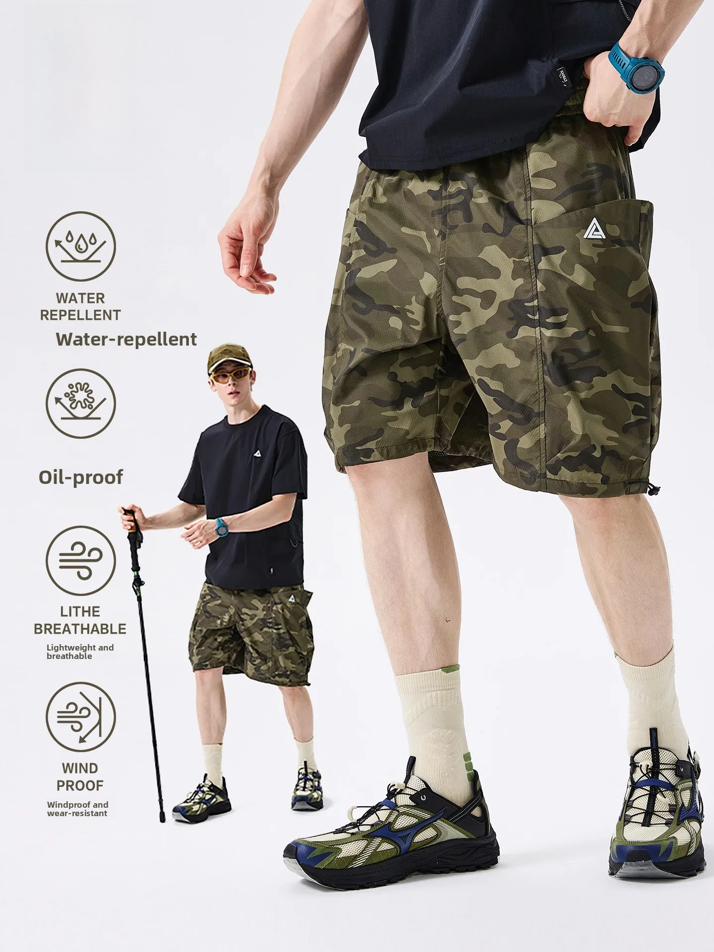 LAZY DAY Outdoor Men's Quick Dry Workwear Shorts Summer Cool Feeling Loose Casual Sports Function Five-Part Pants
