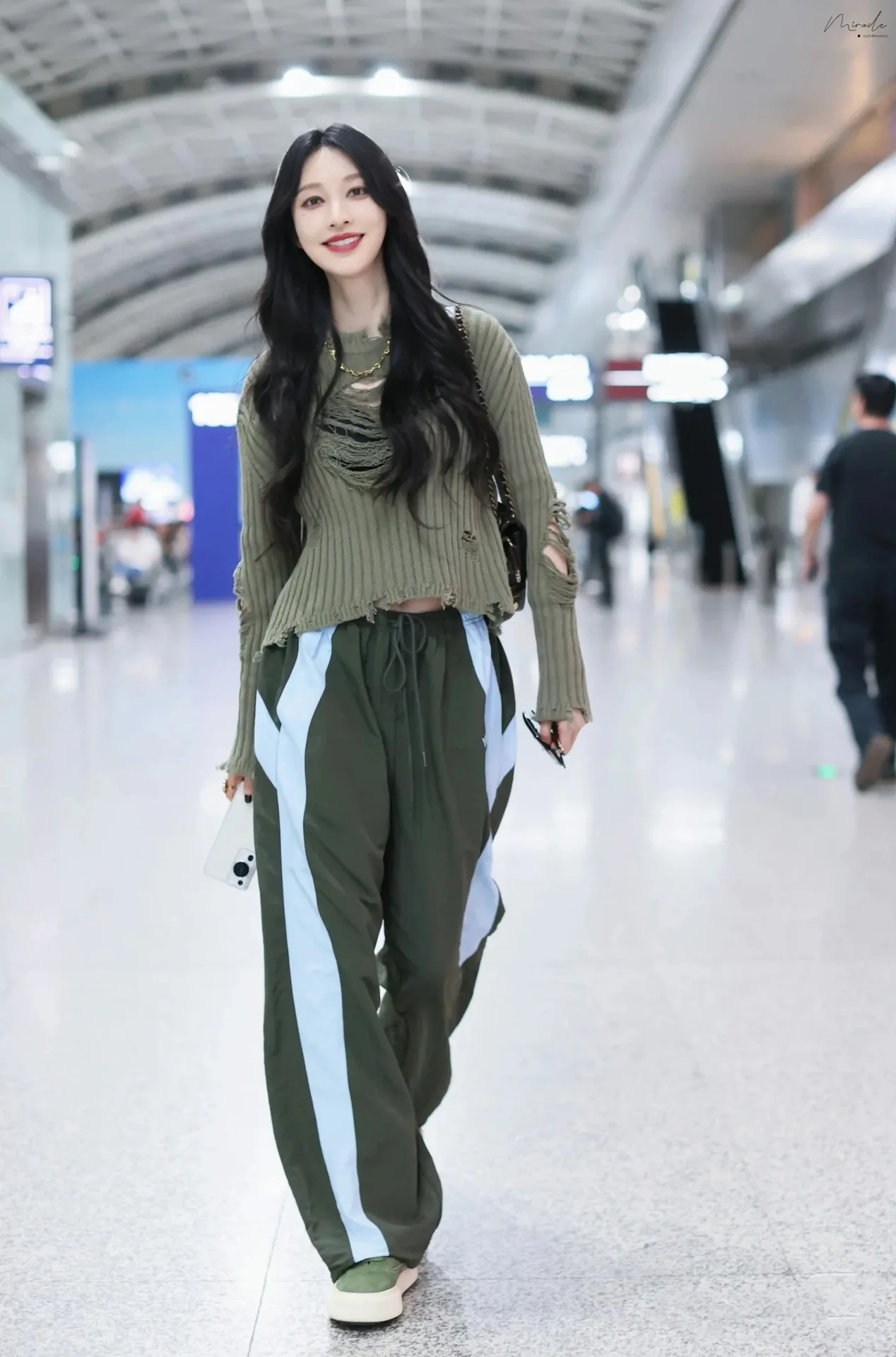 2025 OPEN YY fashion Korean nylon sports pants patchwork color tie speed pants women tide