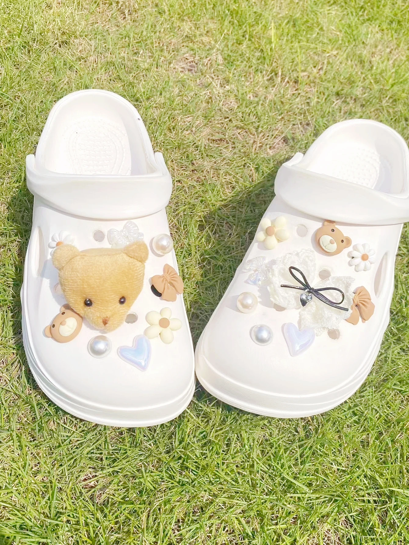 18 pieces of small bear bow shoes decorations - DIY detachable shoe accessories, shoe decoration parts, holiday gifts