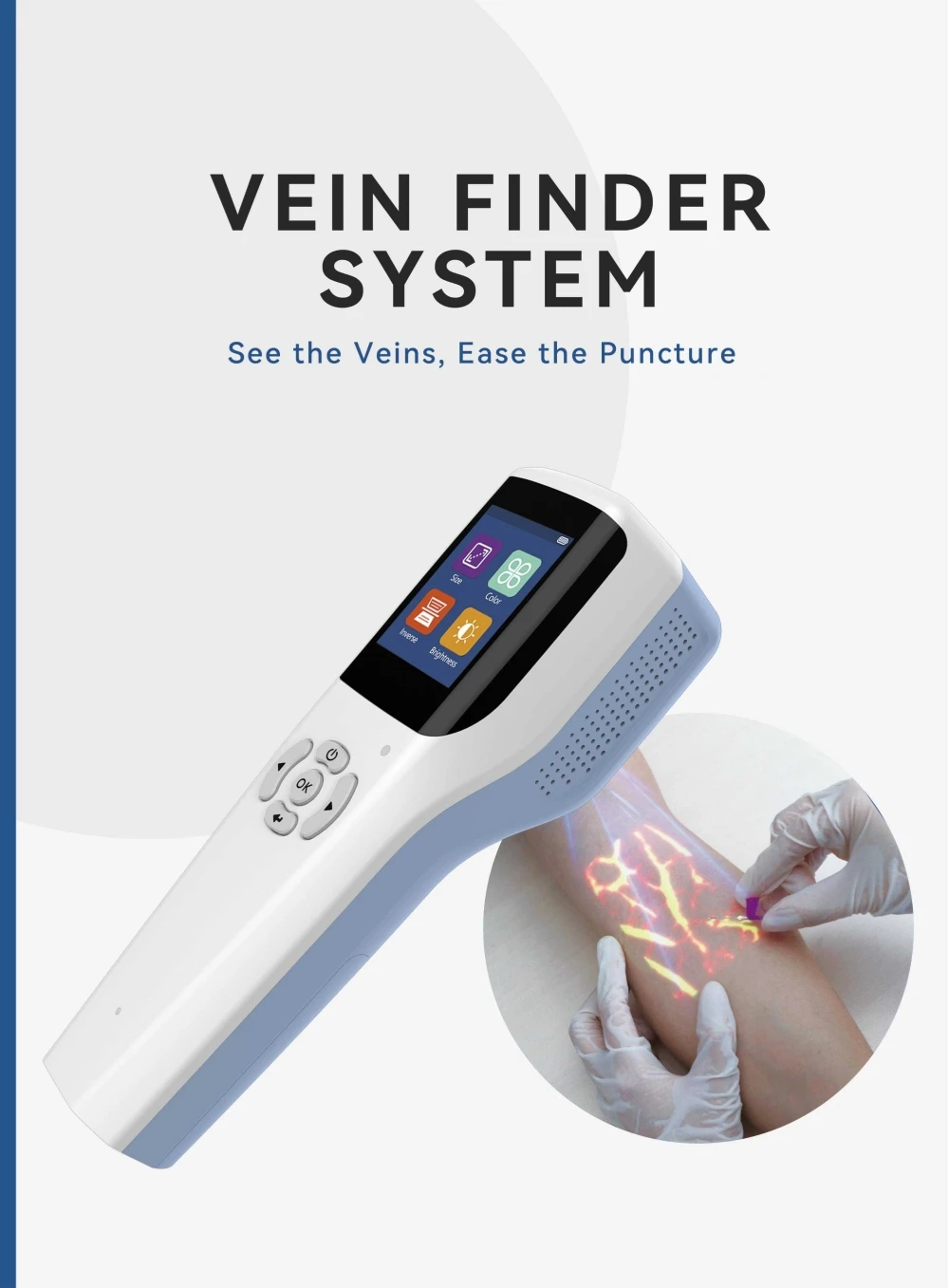 05SE Reusable Handheld Vein Detector — Vascular Viewer for Humans, Pets & Animals — Desk/Table Use