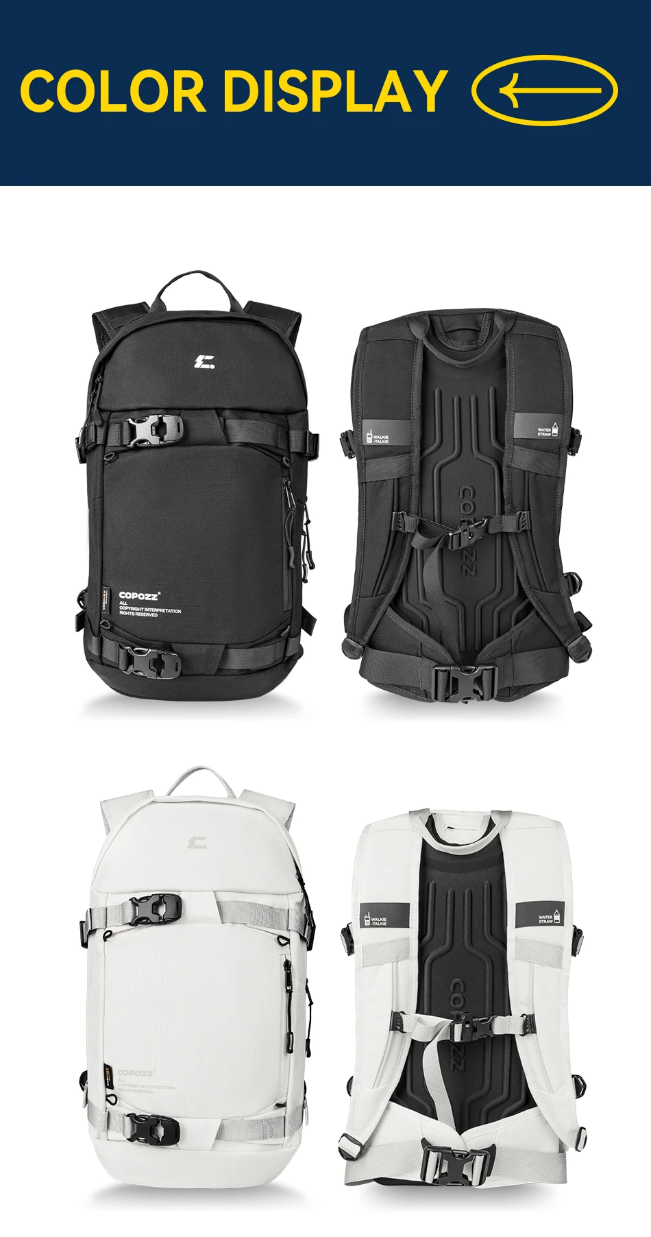 COPOZZ Skitasche, wasserdicht, leicht, verschleißfest, für Reisen, großes Fassungsvermögen, Outdoor-Sportzubehör, Snowboard-Aufbewahrungsrucksack – Detail 21