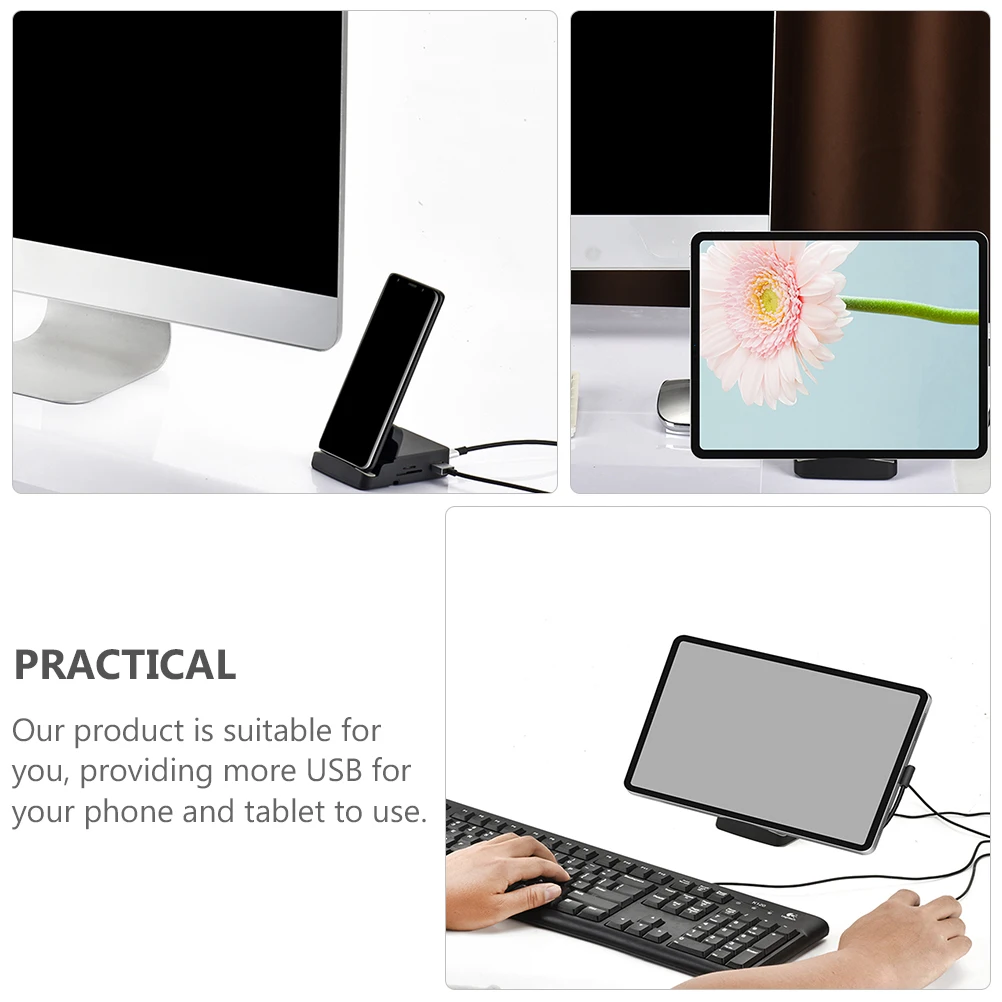 

8 In USB-C Docking Station Hub Adapter Telephone Holder Extender Aluminum Alloy Usbc Type