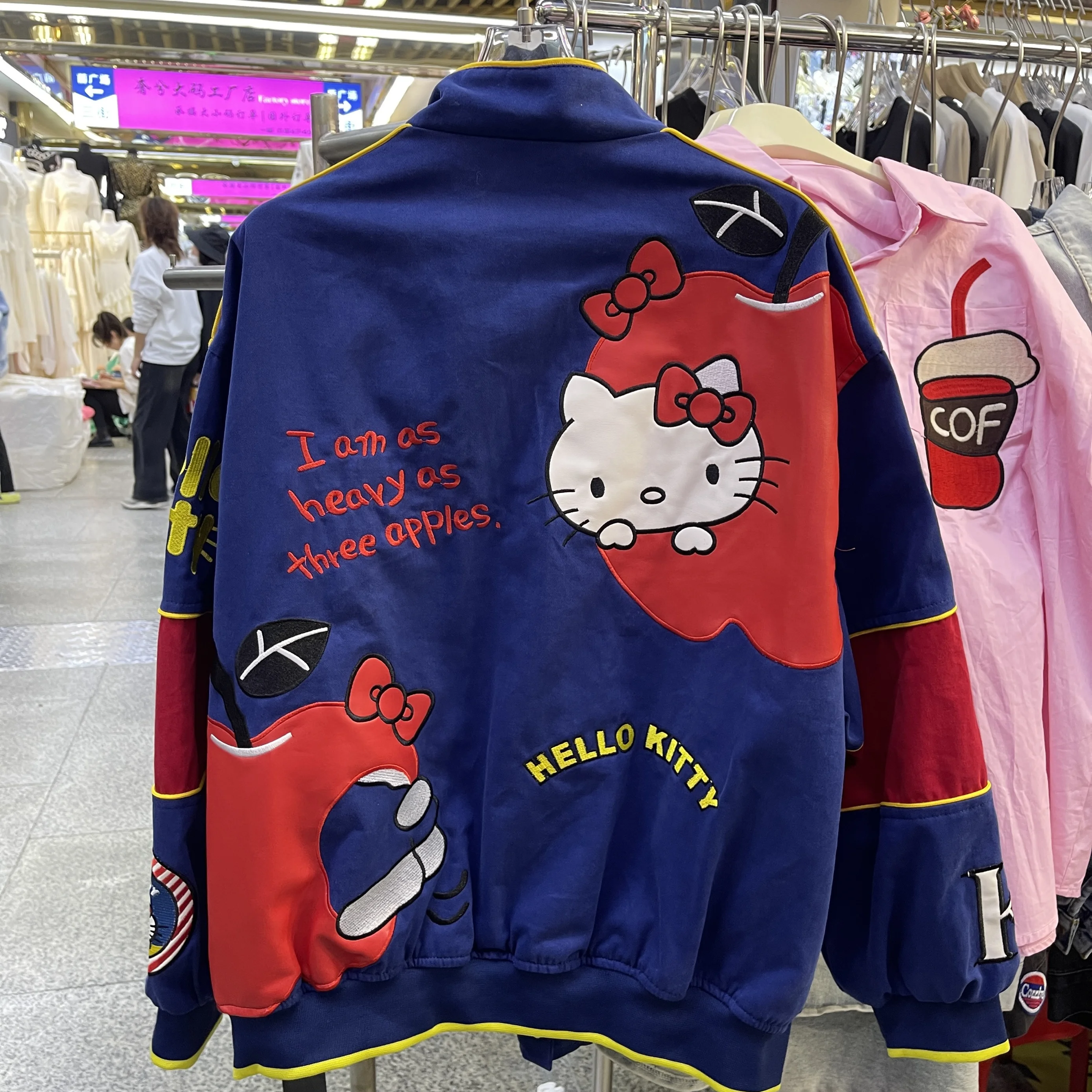 Heavy Industry Embroidery Cartoon Baseball Jacket Women Sweet Jackets 2025 Spring New Hip-hop Trend Brand Bomber Jacket