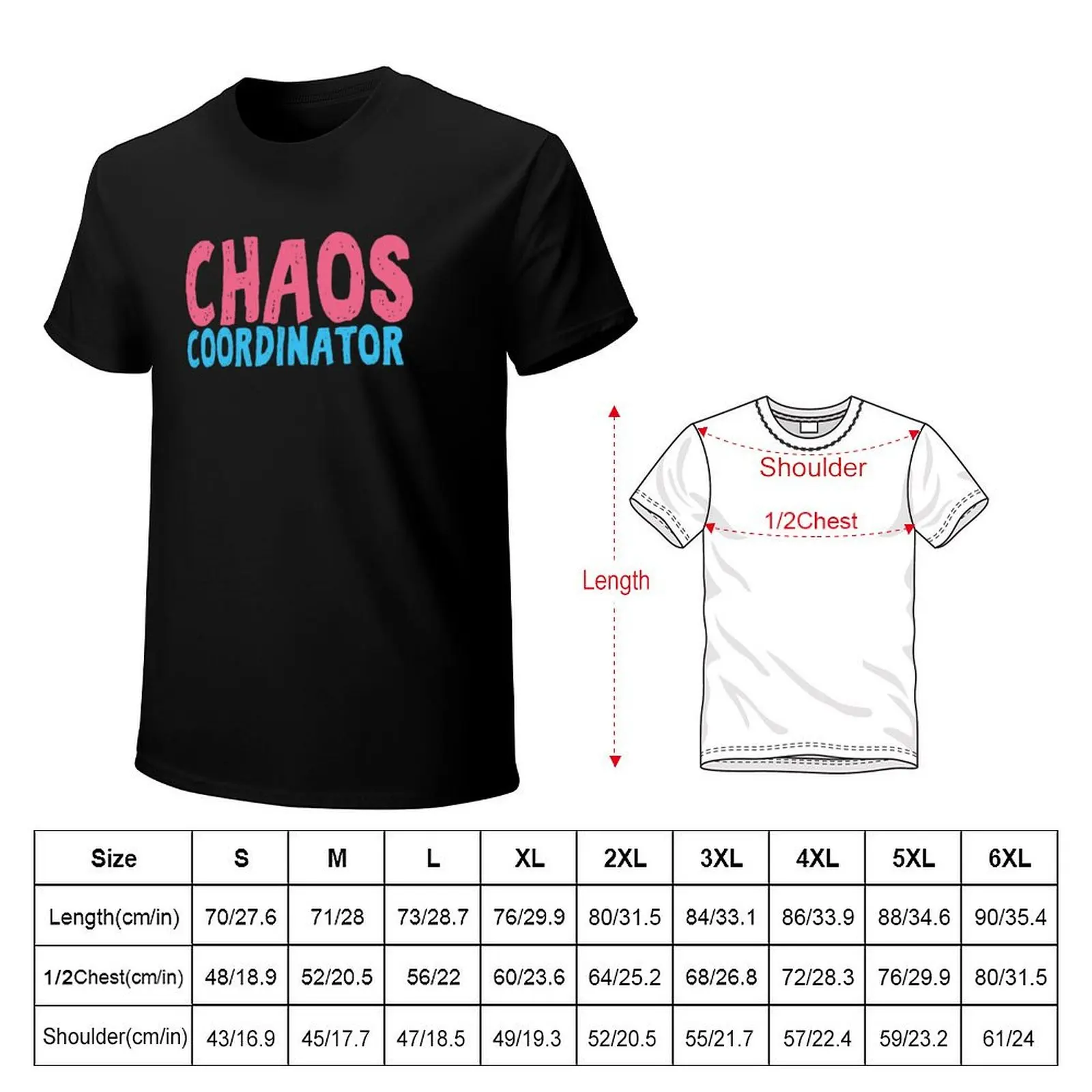 Chaos Coordinator teacher funny cute text in pink and blue colors teacher appreciation gift T-Shirt