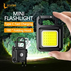 Rechargeable Led Flashlight Outdoor Emergency Mini Lamp Camping Super Powerful Lighting Lights Magnet Keychain Charging Lantern