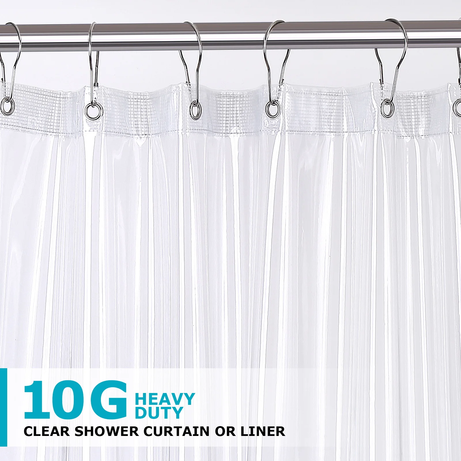 Minghe Shower Curtain Liner,Heavy Duty Vinyl 10 G Plastic Shower Curtain,Waterproof Weighted Bathroom Shower Liner