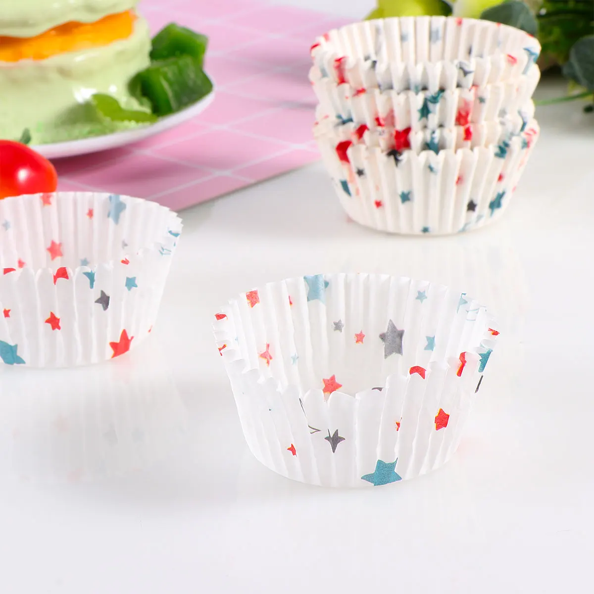 

Cake Tray Baking Cups Muffin Colorful Papers Cupcake Liners Greaseproof Parchment