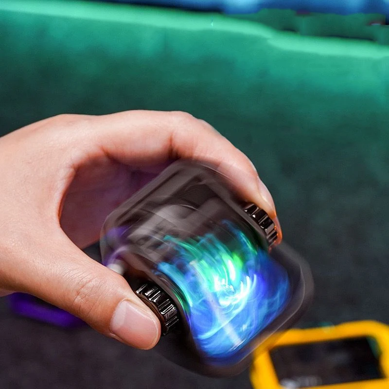 Strumento di accensione per sigaretta creativo portatile EDC Mecha Gyro antivento leggero trasparente con camera d'aria visiva