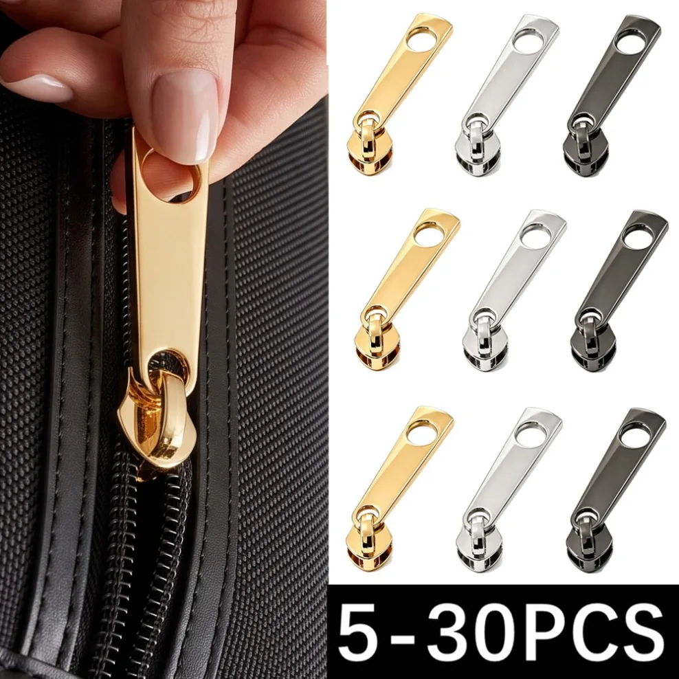 5/10/30Pcs 5# Zipper Puller for Nylon Zippers Zips Slider Heads Repair Kits DIY Garment Sewing Accessories Wholesale