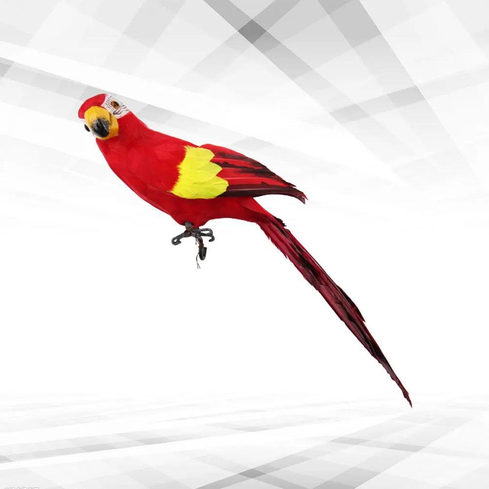 

45Cm Red Artificial Parrot Decorative Bird for Home Garden Office Indoor Outdoor Lawn Ornament Simulation