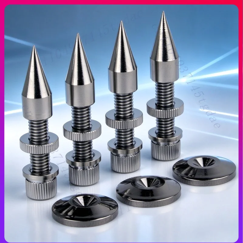 4pcs for M8*60 Nickel‑Plated Pure Copper Speaker Spikes 8mm Diameter 8 Sets Audio Riser Feet