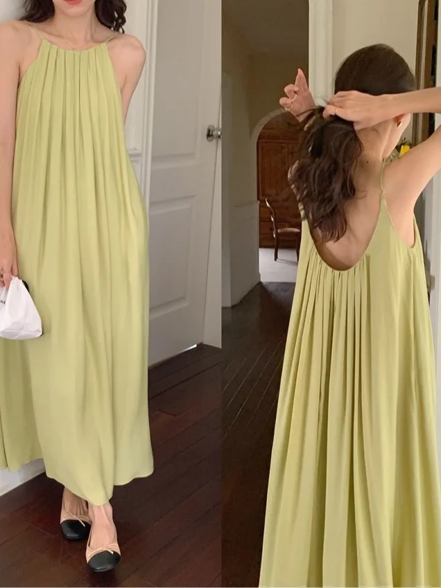 

Свободная дорожная пляжная одежда Avocado Bal Long Dr, футболка Fairy длиной до щиколотки, цельная однотонная юбка без свека