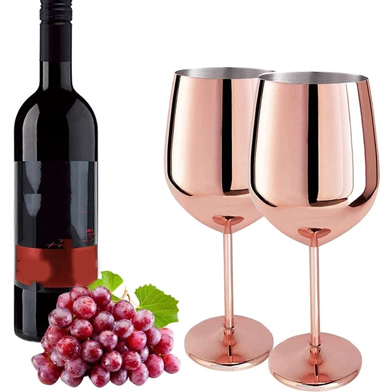 2 Pcs Stainless Steel Red Wine Glass Metal Wine Glass White Wine Cocktail Glass Goblet Juice Drink Champagne Goblet