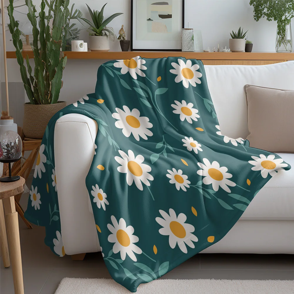 لطيف الأزهار الصوف بطانية لينة الدافئة رمي غطاء سرير أريكة للنساء الفتيات هدية