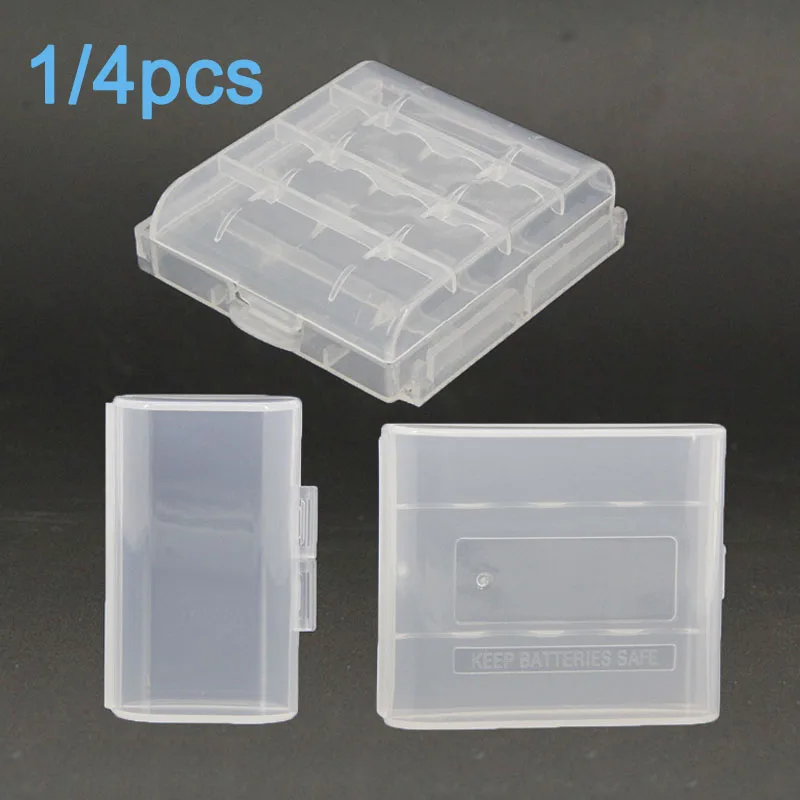 2 4 Slots AA Battery Storage Box Hard Plastic Case Cover Holder Protecting Case With Clips For AA Battery Storage Box