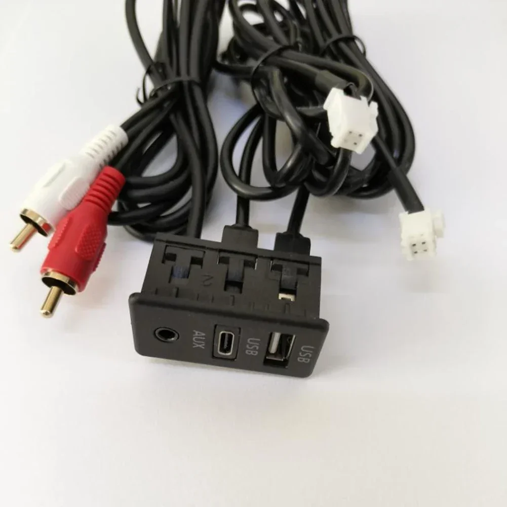 Car AN Navigation Machine 4 Pin 6 Pin Change USB+TYPE-C+RCA Audio Input AUX Port Panel Interface Extension Cable Adapter Panel