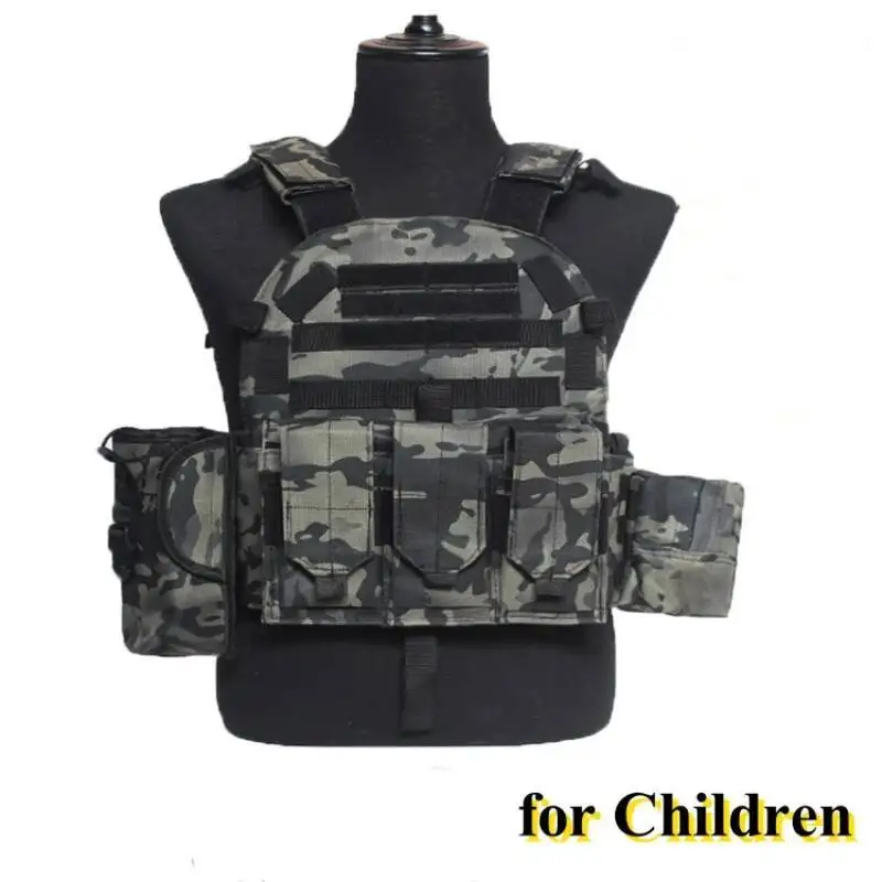 

Детский камуфляжный тактический жилет, нейлоновый бронежилет, переноска пластин, боевые охотничьи жилеты, детские уличные тренировочные военные игры, страйкбольное снаряжение