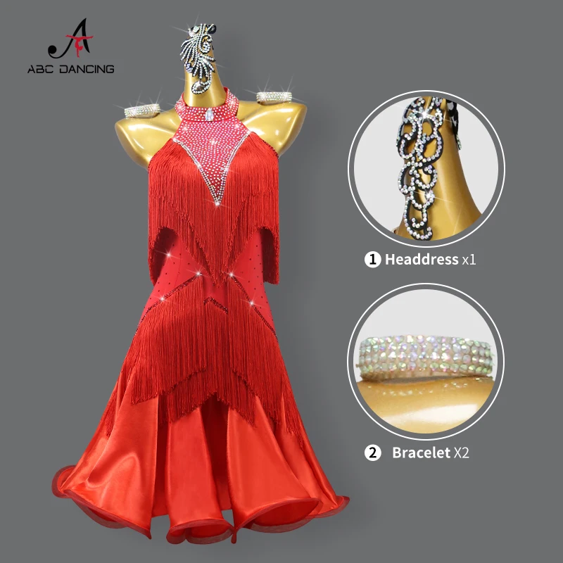 2024 vestito da ballo per ragazze abbigliamento latino donna gonna a righe con frange Costume da festa Stage Samba outfit Kpop Prom Evening Dancewear Suit