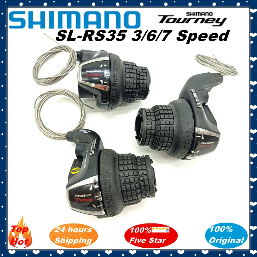 Shimano Tourney SL-RS35 Revoshift Bike Derailleurs Twist Shifter Lever 3/6/7 Speed 18/21 Speed SL RS35 Folding MTB Bicycle Parts