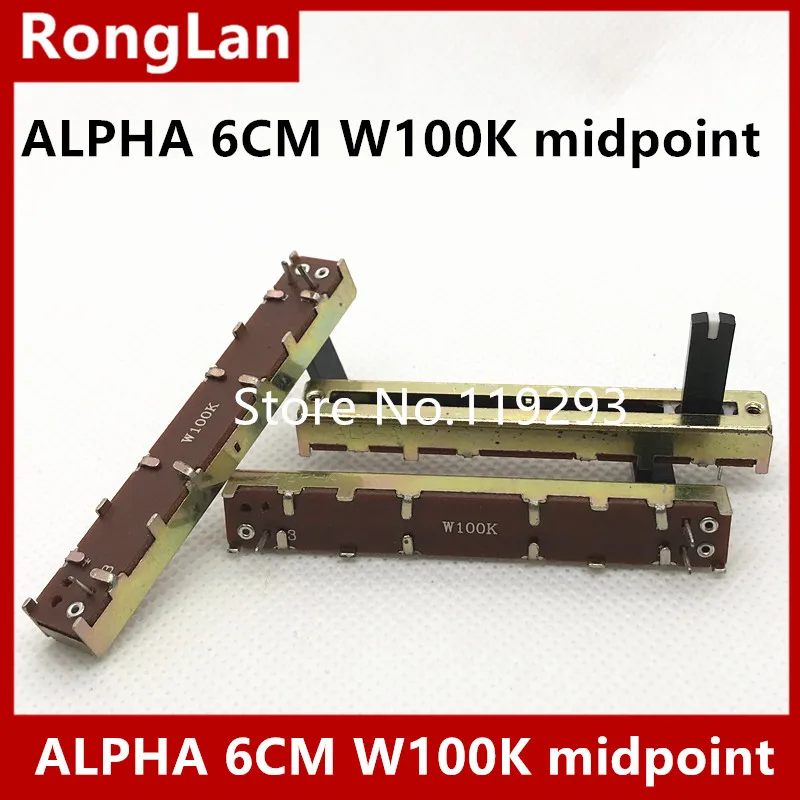 [BELLA]ALPHA 6 cm Single fader potentiometer W100K handle length 15MM belt midpoint--10PCS/LOT