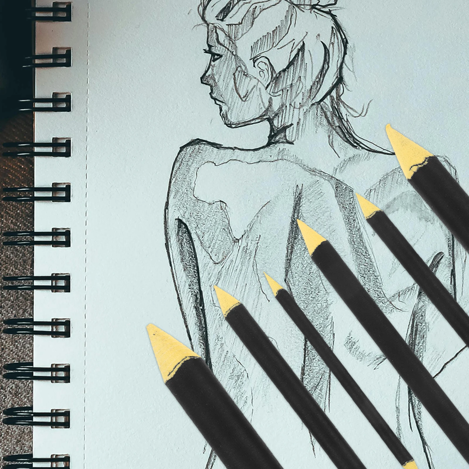 

6pcs Art Sketch Wipe Tools Set For Drawing Blending Stump Paper Pads Artists Charcoal Tool Sketching Accessories Erasers