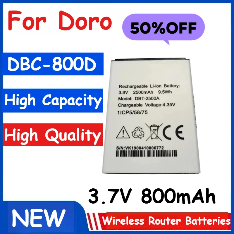 

Battery DBC-800D 3.7V 800mAh for Doro 509 510 515 500 506 508 6520 6030 Wireless Router Batteries Brand-New High Quality
