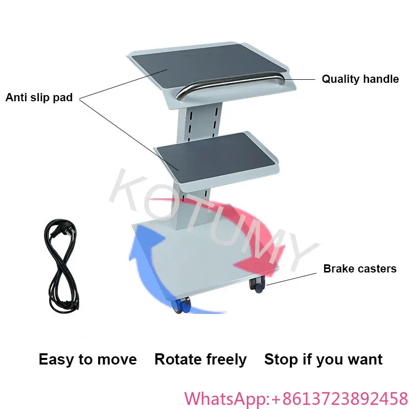 

Medical Trolley Mobile Shelf Table Dental Unit Portable Cart With Silent Universal Wheels