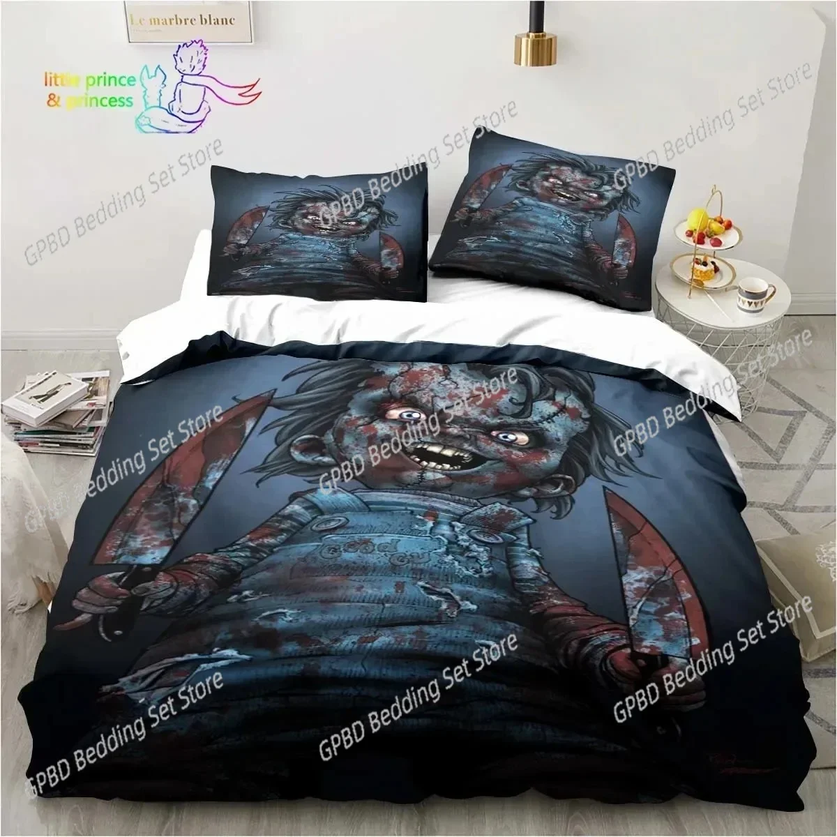 

Horror Movie Chucky Bedding Set For Bedroom Soft Modern Bedspreads Comefortable Kids Duvet Cover Quilt Cover And Pillowcase