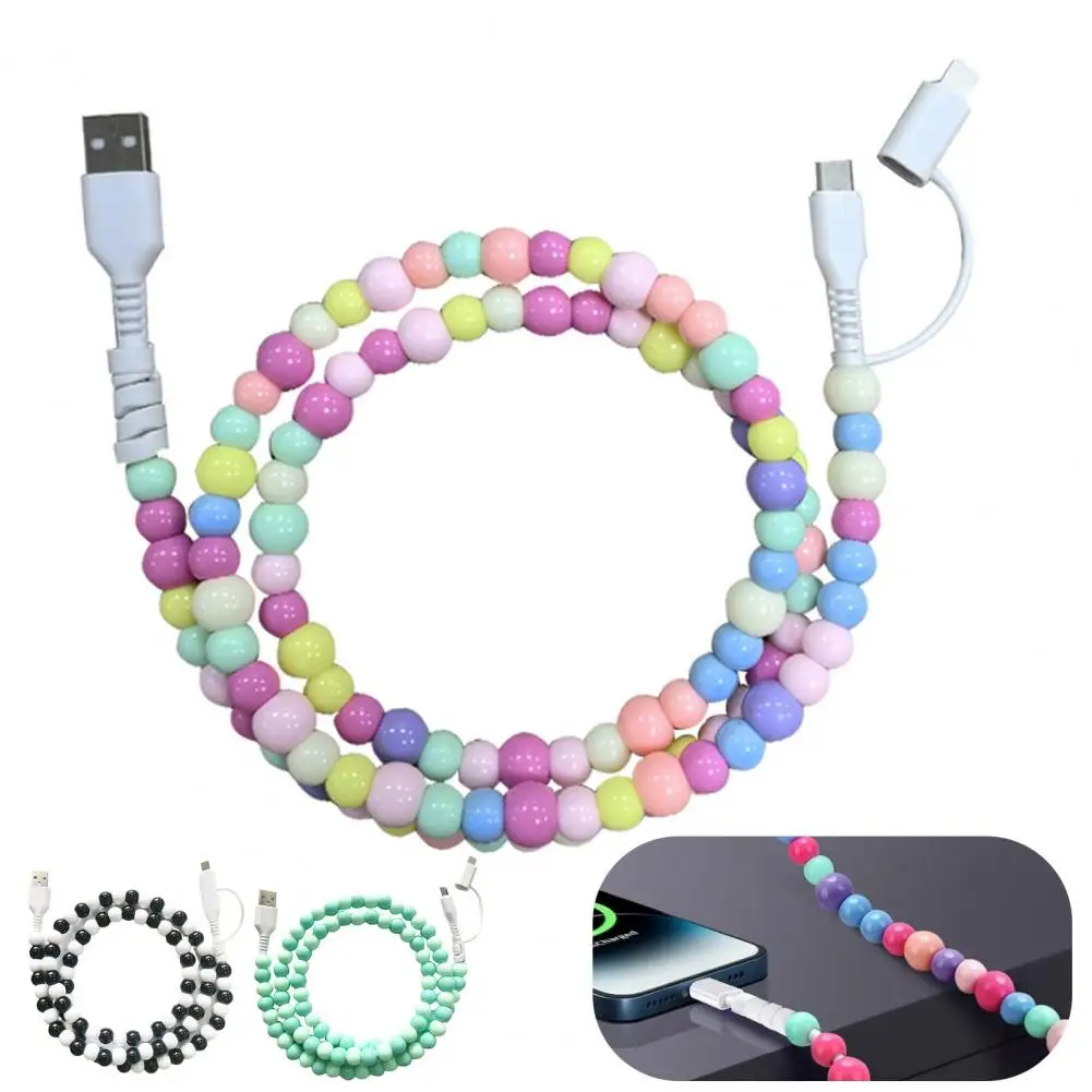 Fast Charging Cable for Iphone High-speed 60w Pd3.0 Charging for Iphone Fast Data Sync Beads Phone Cable Wide