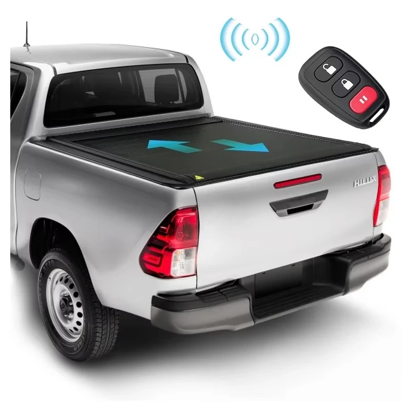 

Retractable & Folding for HiLux REVO VIGO Pickup Truck Tonneau Cover Aluminum Alloy Electric Truck Cover