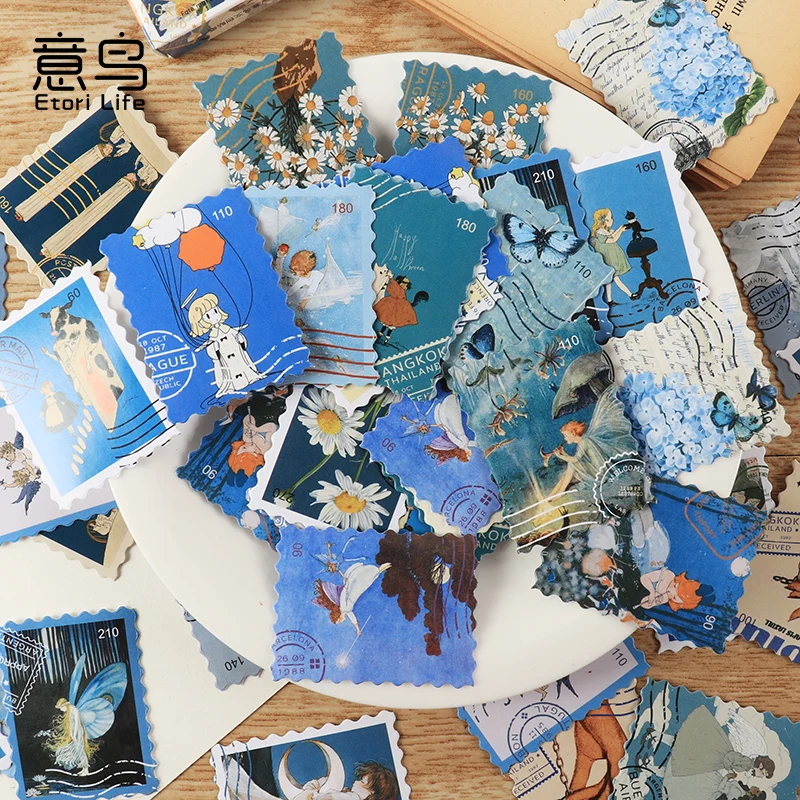 46 PCS The Wind of Four Seasons, Retro Art Student DIY Stationery Decoration Stickers Suitable for Photo Albums,Cups,Scrapbooks